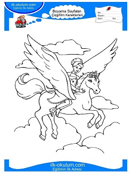Çocuklar İçin Barbie Pegasus Boyama Sayfaları 